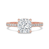 Hidden Halo Cushion-Cut Engagement Ring